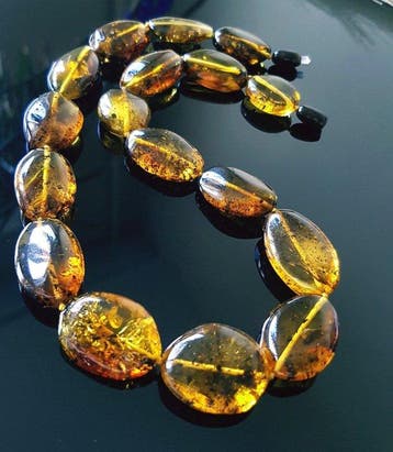 Amber Vintage massieve barnsteen ketting - echt Baltisch