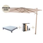 Siesta premium zweefparasol 300x300 cm latte frame sand 4, Tuin en Terras, Parasols, Ophalen of Verzenden, Nieuw
