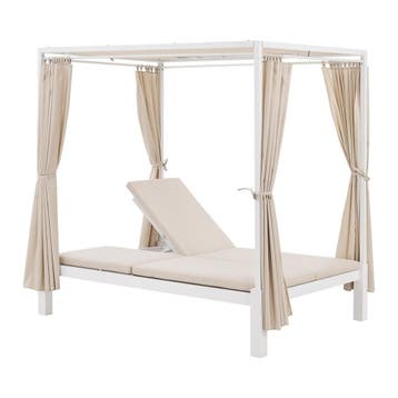 Dubbel Ligbed / Loungebed Kreta - Beige / Wit, Verzenden, Nieuw