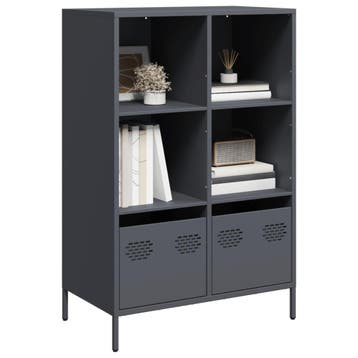 vidaXL buffetkast 68x39x103,5 cm staal antracietkleurig, Verzenden, Nieuw, Metaal