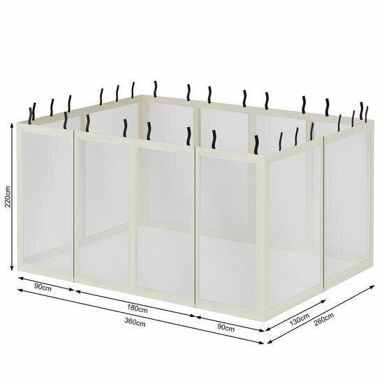 El Jardin - Beige - Insectennet - ca 360 x 260 cm - Voor ..., Tuin en Terras, Overige Tuin en Terras, Verzenden