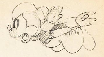 Walt Disney – Mickey Mouse-animatietekening - Two-Gun Mickey, Nieuw