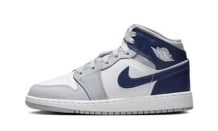 Jordan 1 Mid Wolf Grey Midnight Navy (GS), Kleding | Heren, Schoenen