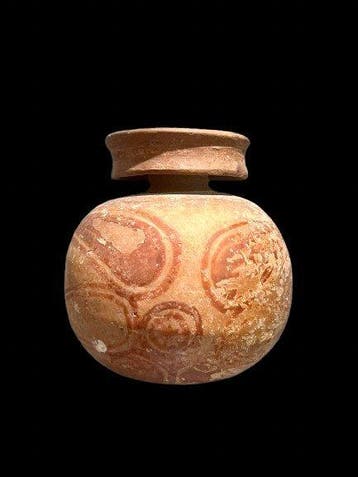 Oud-Grieks, Archaïsche Periode Terracotta Aryballos - 7.8 cm