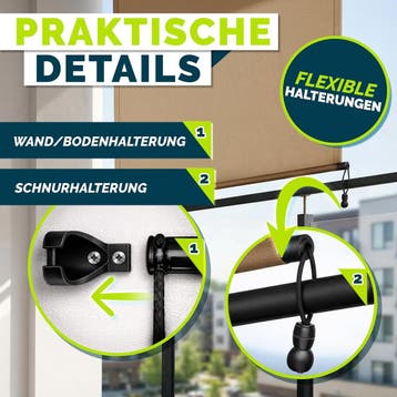 Klemluifel - Balkon luifel - Verticale luifel - 140x250 cm -, Verzenden, Zo goed als nieuw