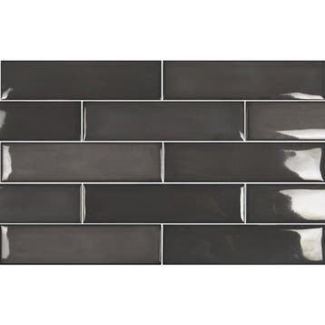 Wandtegel Ragno Viena Zwart Glans 7,5x30 (Afbouwmaterialen), Nieuw, 20 tot 40 cm, 10 m² of meer, Wandtegels