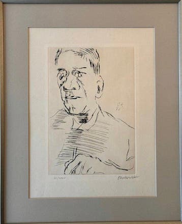 Oskar Kokoschka (1886-1980) - Selbstbildnis mit Radiernadel