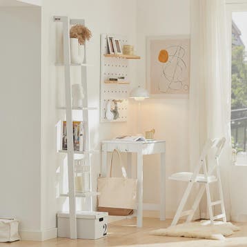 SoBuy FRG15-W Ladder Boekenkast Wit - 4 Planken, Vrijstaand,, Verzenden, Nieuw