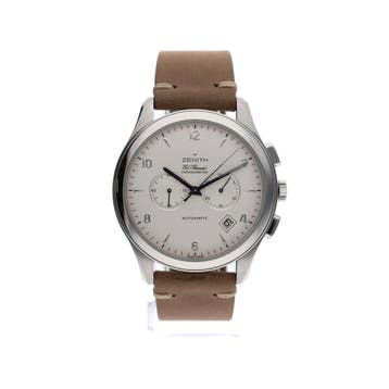Zenith Class El Primero Chronograph 03.0510.4002; Automat..., Ophalen of Verzenden, Zo goed als nieuw, Leer, Overige merken
