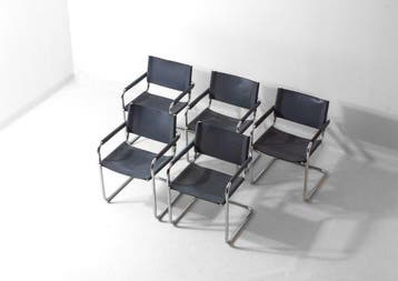 Fauteuil (5) - Staal, Leder