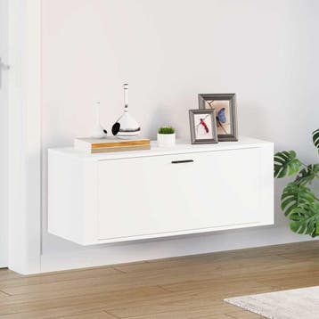 vidaXL Wandschoenenkast 100x35x38 cm bewerkt hout wit, Verzenden, Nieuw