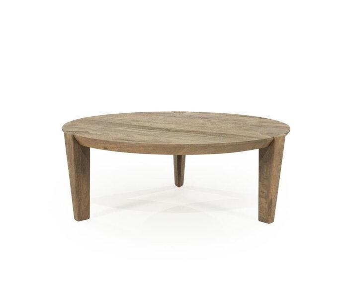 Eleonora Salontafel Davina rond mangohout 80x80cm - bruin, Huis en Inrichting, Tafels | Salontafels, Nieuw, Ophalen of Verzenden