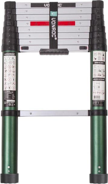 2dekans | VONROC Professionele Telescopische Ladder – 2.6m –, Ophalen of Verzenden, Zo goed als nieuw