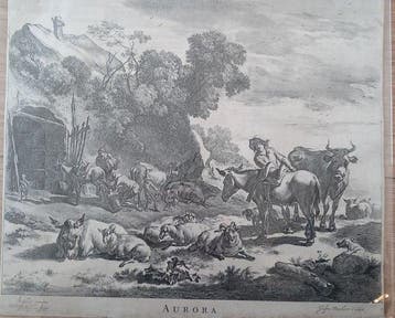Jan de Visscher d’après Nicolaes Berchem – Aurora (XVII) -