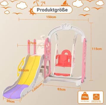 6-in-1 Peuterspeelset met Glijbaan, Schommel en Basketbalrin, Verzenden, Nieuw