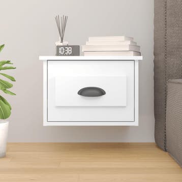 vidaXL Nachtkastje wandgemonteerd 41,5x36x28 cm hoogglans, Minder dan 45 cm, Verzenden, Nieuw, Minder dan 55 cm