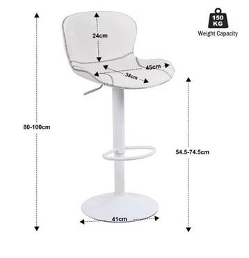 Set van 2 Barkrukken – Verstelbaar PU-Leder, 360° Draaibaar, Verzenden, Nieuw