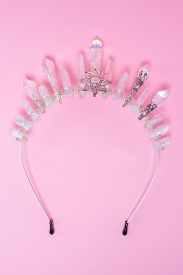 KIMU® Haarband Bergkristal Zilver Zon Helder Kristal Diadeem, Kleding | Dames, Ophalen of Verzenden, Nieuw, Carnaval, Accessoires