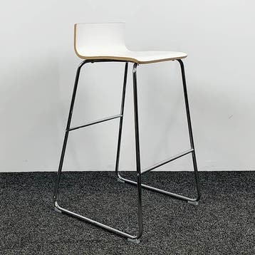 Barkruk Sebastian - Houten Witte Zitting, Ophalen of Verzenden, Gebruikt