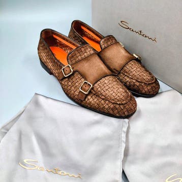 Santoni-UK11-Doublebuckle - Loafers - Maat: EU 46.5, EU 47 -, Nieuw