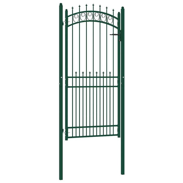 vidaXL Hekpoort EMMEN met stalen pinnen 104x147 cm groen, Tuin en Terras, Tuinpoorten, Nieuw, Verzenden