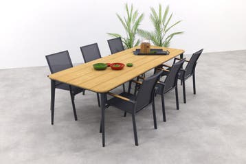 VDG Utah/Alaska tuinset - teak/aluminium - antraciet, Verzenden, Nieuw, Hout, Tuinset