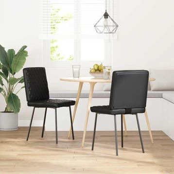 vidaXL Eetkamerstoelen 2 st kunstleer zwart, Verzenden, Nieuw, Zwart