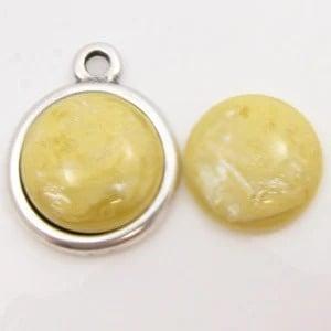 1 x Polaris Cabochon Vanille 12mm (Cabochons en camée), Hobby en Vrije tijd, Kralen en Sieraden maken, Ophalen of Verzenden, Nieuw