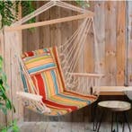 Boho / Ibiza Hangmat met Spreidstok en Kussen - Tuin - 100kg, Tuin en Terras, Tuinstoelen, Verzenden, Nieuw