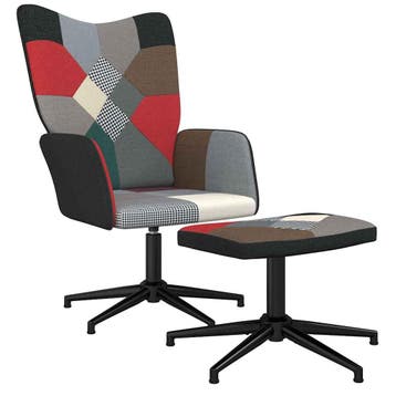 vidaXL Relaxstoel met voetenbank patchwork stof, Verzenden, Nieuw