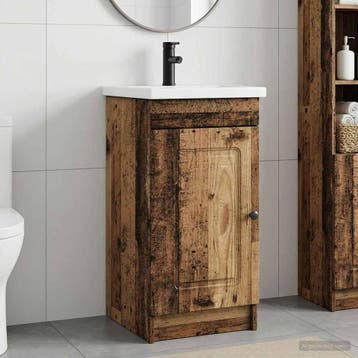vidaXL Badkamermeubel met Wasbak Oud hout 42 x 40 x 84,5 cm, Verzenden, Nieuw