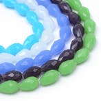 10 x prachtige mooie facet druppel glas Jade kleur kraal..., Ophalen of Verzenden, Nieuw, Kraal