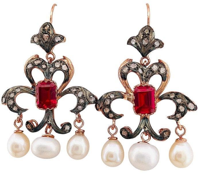 Zonder minimumprijs - Oorbellen - 9 kt. Roségoud, Zilver, Sieraden, Tassen en Uiterlijk, Oorbellen