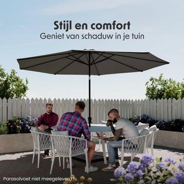 2dekans | LifeGoods Parasol - Tuin - Ø350 cm - 30°, Ophalen of Verzenden, Zo goed als nieuw