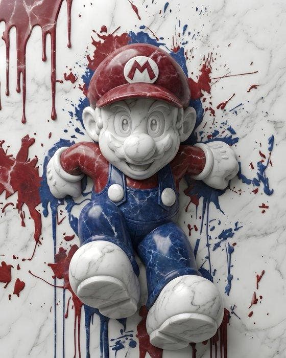 AT9 - [Canvas L] Murble Mario - Street Art, Spelcomputers en Games, Spelcomputers | Overige Accessoires