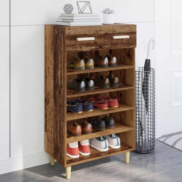 vidaXL Schoenenkast 60 x 35 x 105 cm Bewerkt hout Oud hout, Verzenden, Nieuw