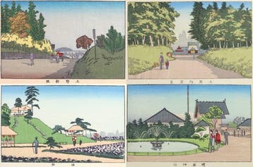 Ukiyo-e Reprints – No.46, No.48, No.106 & No.11 from Tokyo, Antiek en Kunst