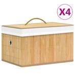 vidaXL Opbergboxen 4 st bamboe, Verzenden, Nieuw