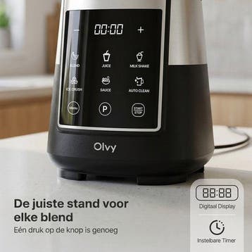 Olvy Kitchen Blender - Smoothie Maker - 1,5L Glazen Kan met, Verzenden, Zo goed als nieuw