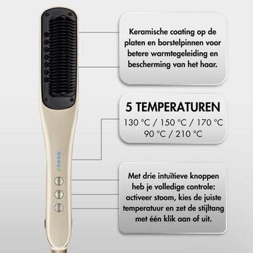 2dekans | Sansbeauté® Stoomstijltang PRO - Stoom Stijltang -, Sieraden, Tassen en Uiterlijk, Uiterlijk | Haarverzorging, Ophalen of Verzenden