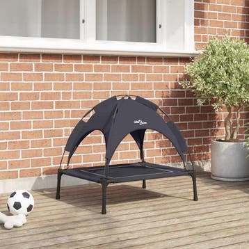 vidaXL Hondenbed 63 x 49,5 x 60 cm Staal Zwart, Verzenden, Nieuw