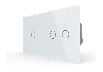 Slimme Lichtschakelaar Livolo 1+2 | Wissel | Wit Glas, Doe-het-zelf en Verbouw, Ophalen of Verzenden, Nieuw, Schakelaar