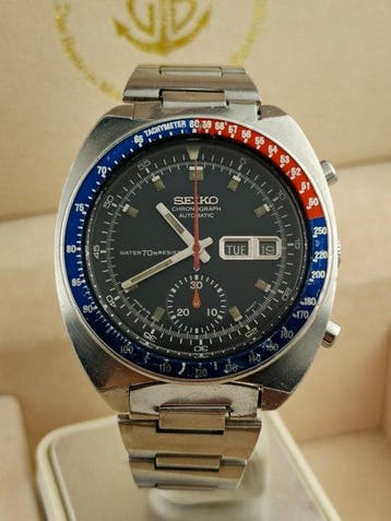 Seiko - Pepsi Bezel Pogue Chronograph - Zonder minimumprijs
