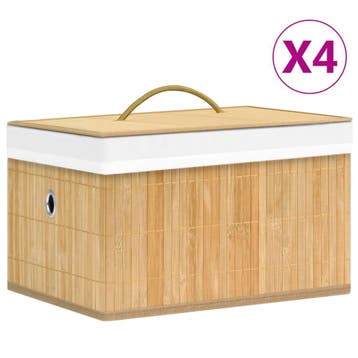 vidaXL Opbergboxen 4 st bamboe, Verzenden, Nieuw