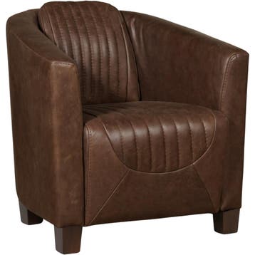 Leren fauteuil Press Special - Vintage Brown (bruin) -, Nieuw, Ophalen of Verzenden, Eigentijds, Klassiek, Retro, Romantisch, Vintage