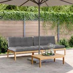 vidaXL Tuinmiddenbanken 2 st pallet met kussens massief, Verzenden, Nieuw, Hardhout