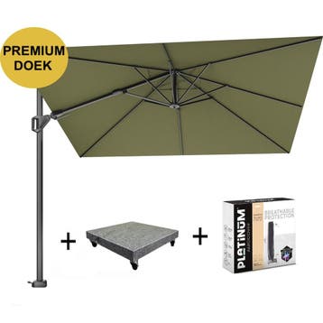 Challenger T2 premium parasol 300x300 cm antraciet lush, Ophalen of Verzenden, Nieuw