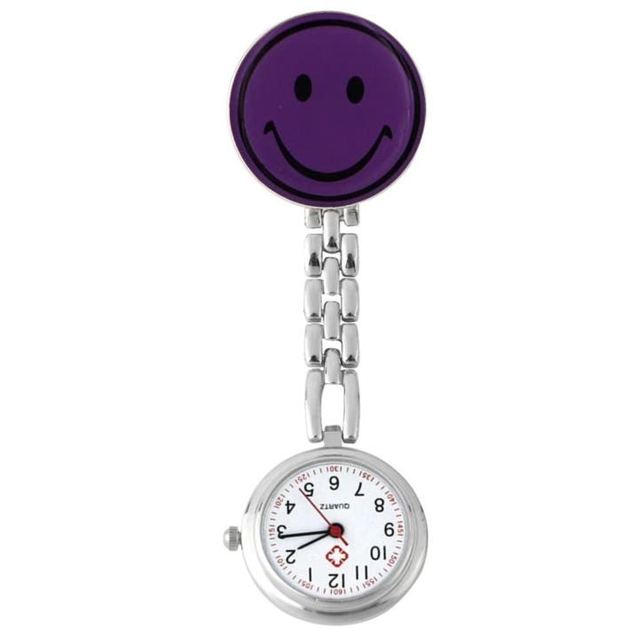 Fako - Verpleegstershorloge - Smiley - Paars, Sieraden, Tassen en Uiterlijk, Horloges | Dames, Verzenden