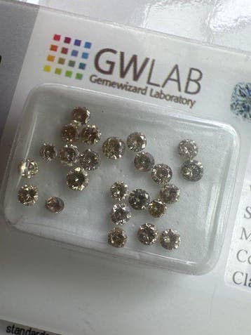Zonder minimumprijs - 24 pcs Diamant (Natuurlijk gekleurd) -, Nieuw