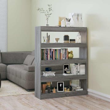vidaXL Boekenkast/kamerscherm 100x30x135 cm grijs sonoma, Huis en Inrichting, Minder dan 50 cm, Verzenden, 100 tot 150 cm, Nieuw